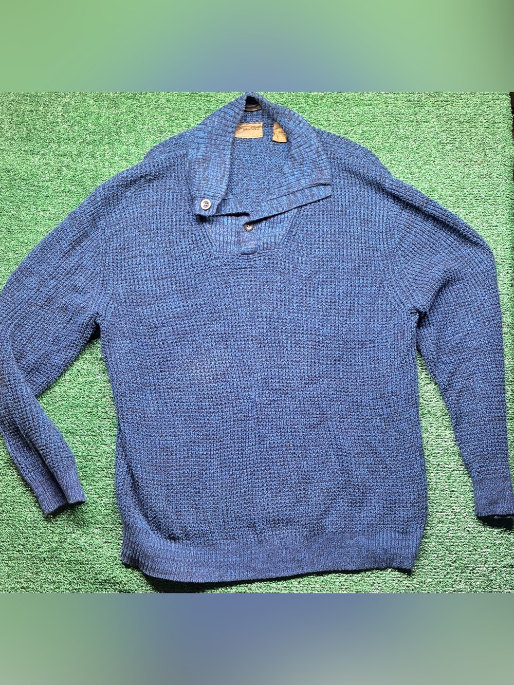 St. John's Bay Men's Shawl Collar Turtleneck Sweater - Blue